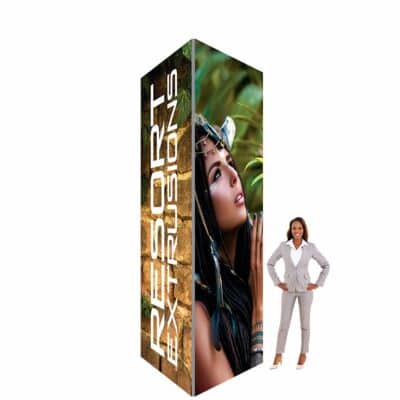 5ft X 12ft SEG (Silicone Edge Graphic) Square Silver Frame Non-Backlit Tower Package