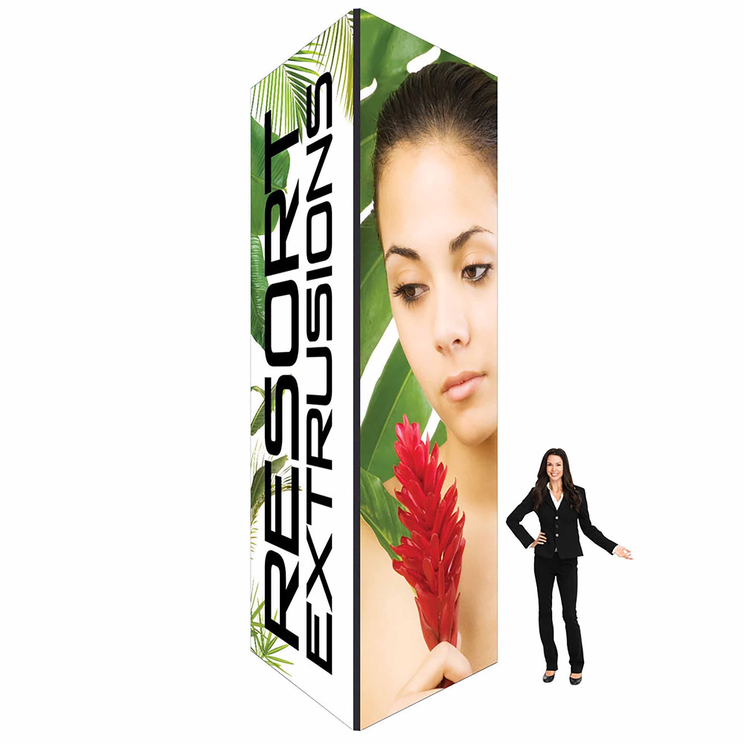 5ft X 16ft SEG (Silicone Edge Graphic) Square Black Frame Non-Backlit Tower Package