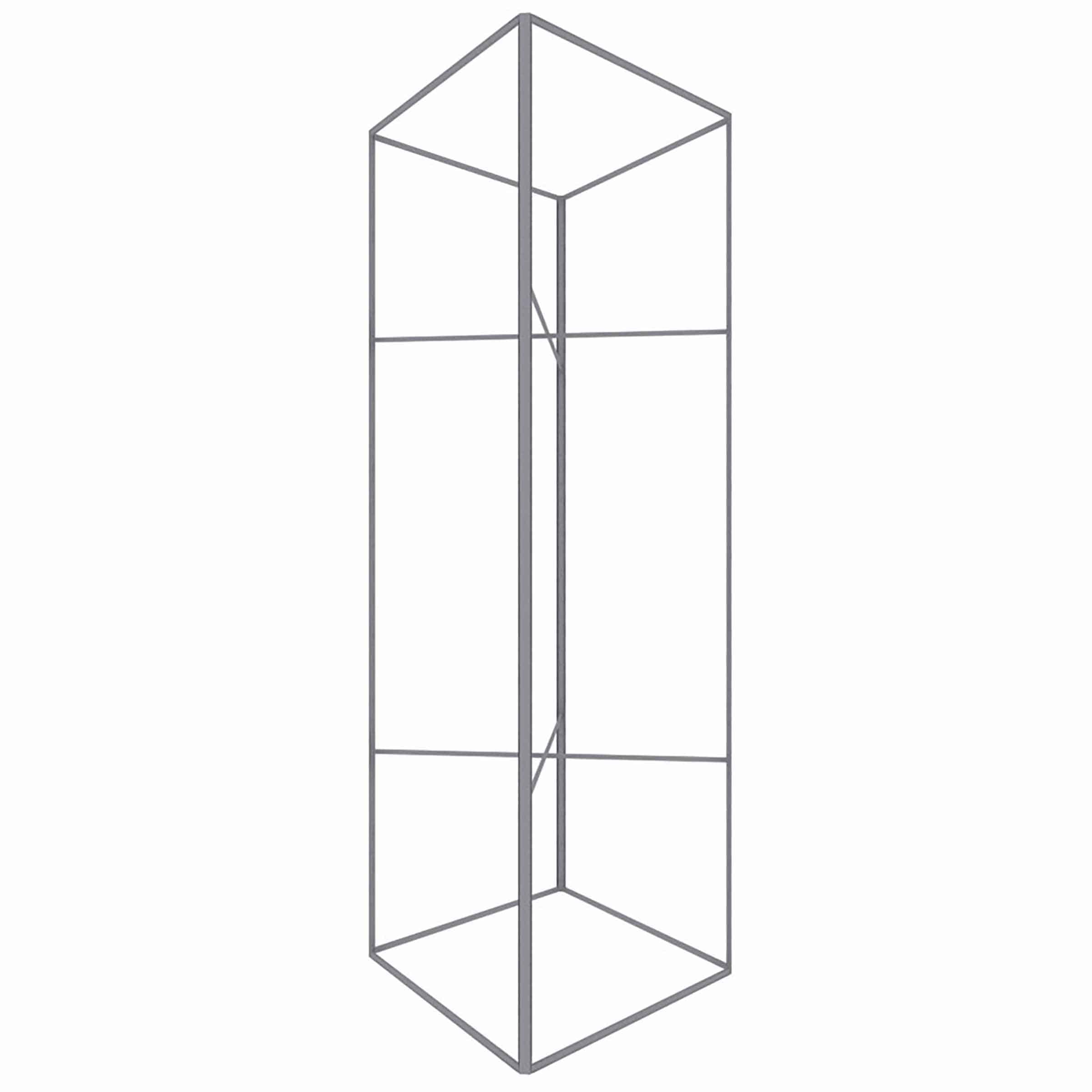 5ft X 16ft SEG (Silicone Edge Graphic) Square Silver Frame Non-Backlit Tower (Hardware Only)