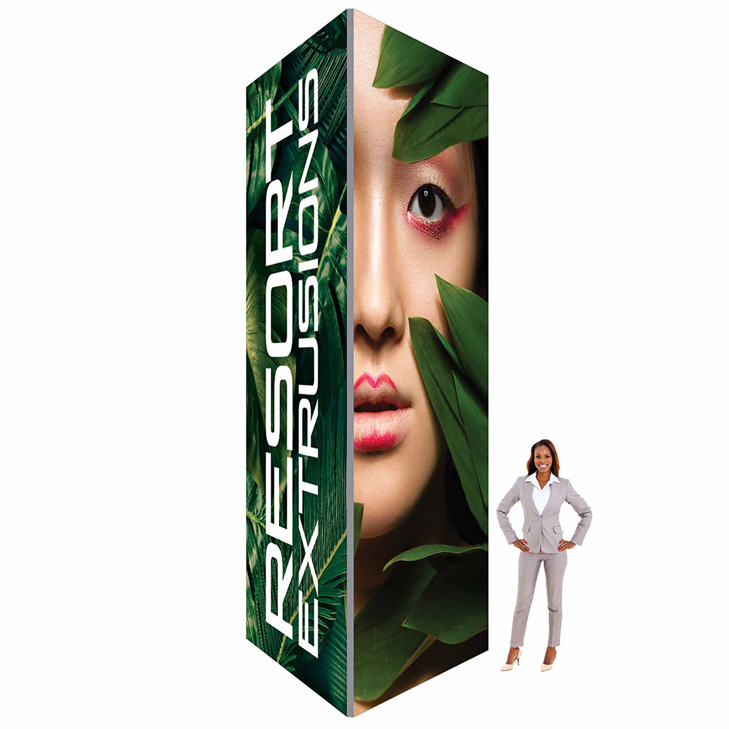 5ft X 16ft SEG (Silicone Edge Graphic) Square Silver Frame Non-Backlit Tower Package