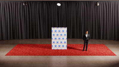 5ft wide X 7.5ft tall RPL Step and Repeat Back Wall with Printing - Front
