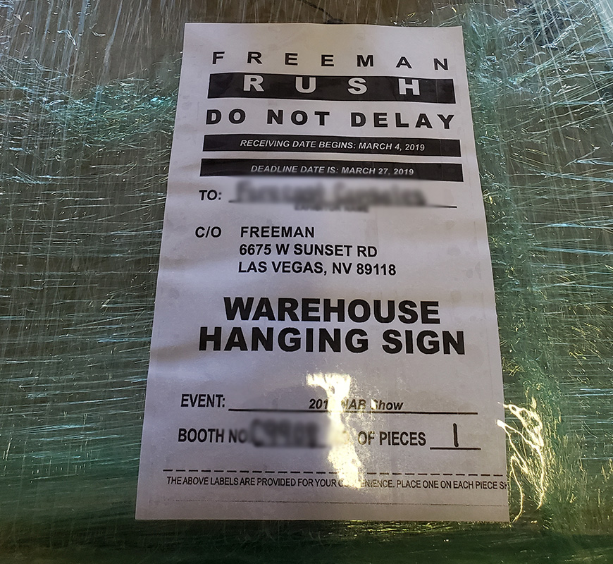 Advance Shipment Warehouse Label