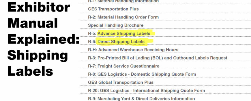 Exhibitor Manual Explained- Shipping Labels