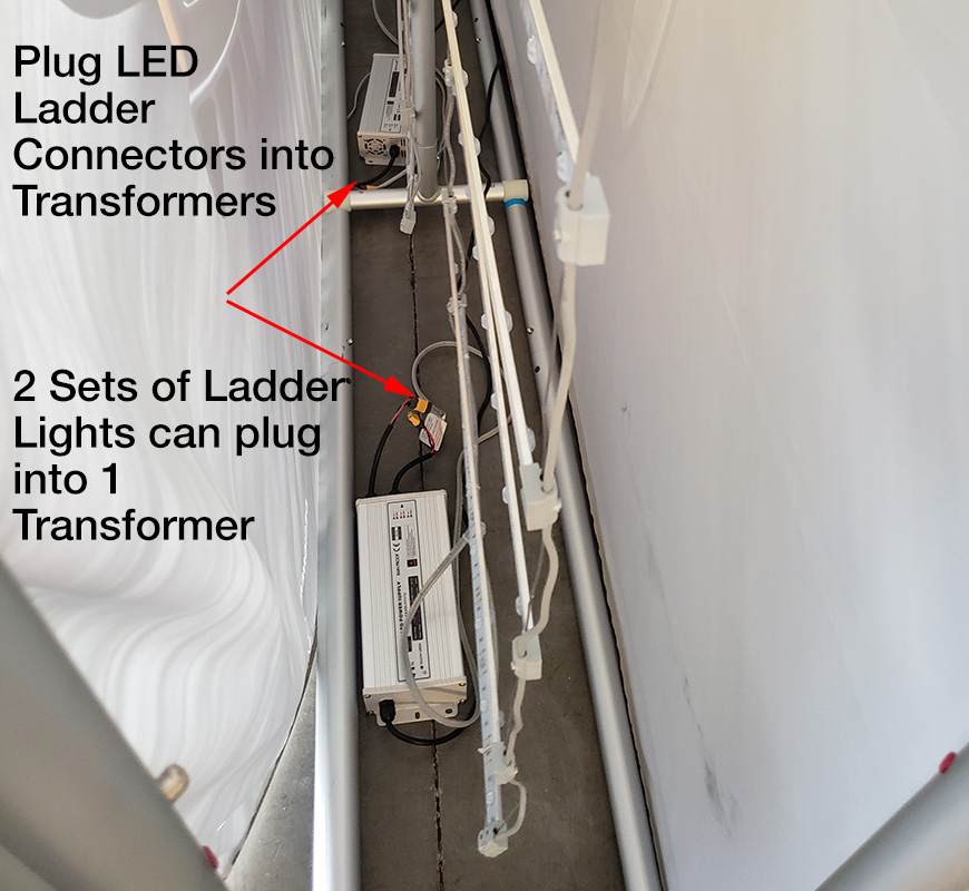 Plug LED Ladder Lights into Transformer