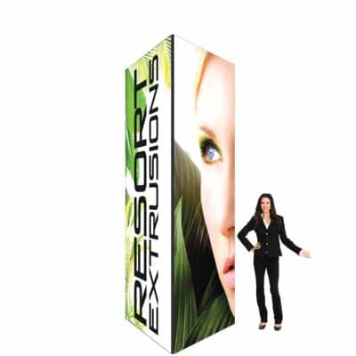 5ft X 12ft SEG (Silicone Edge Graphic) Square Backlit Black Frame Tower Package