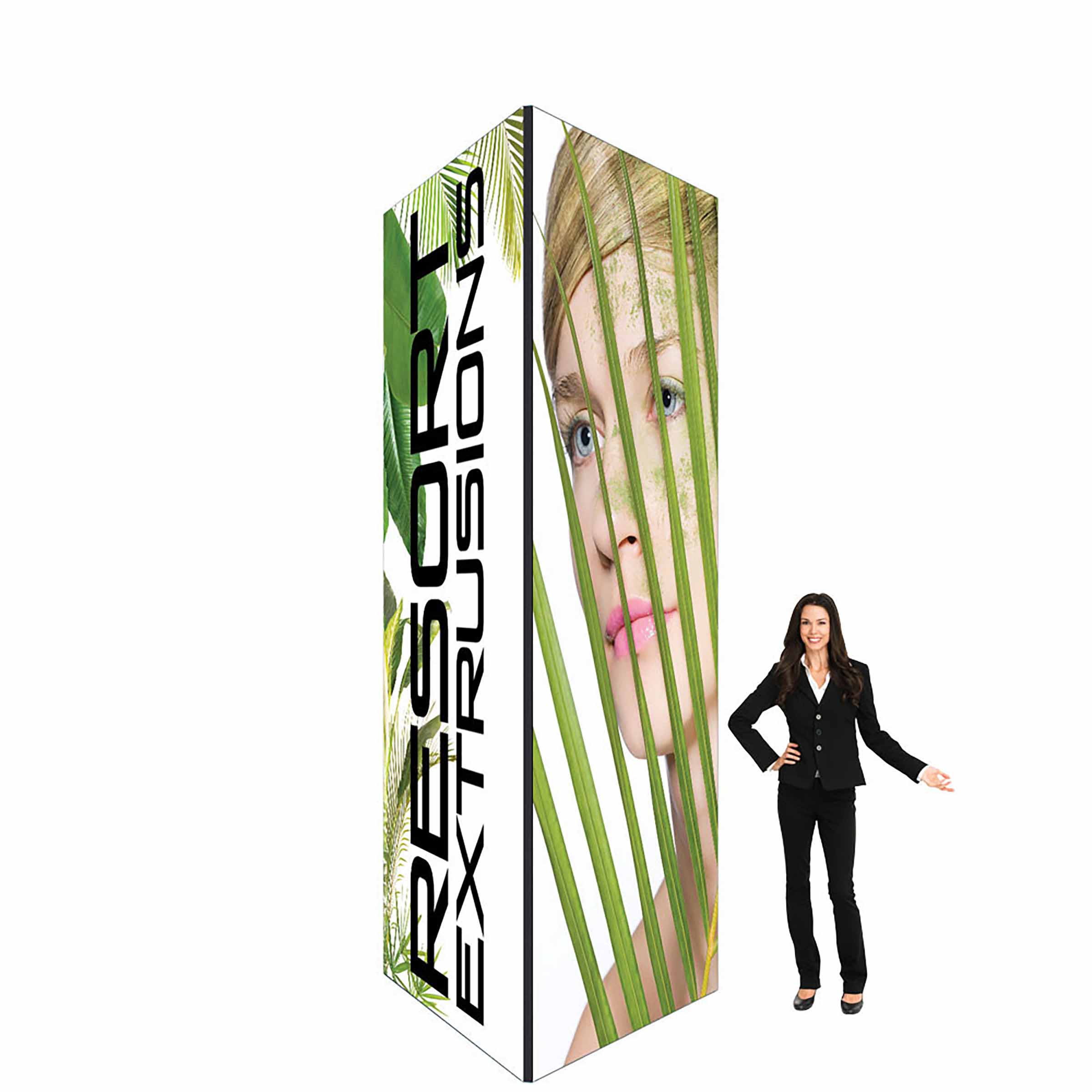 5ft X 12ft SEG (Silicone Edge Graphic) Square Black Frame Non-Backlit Tower Package