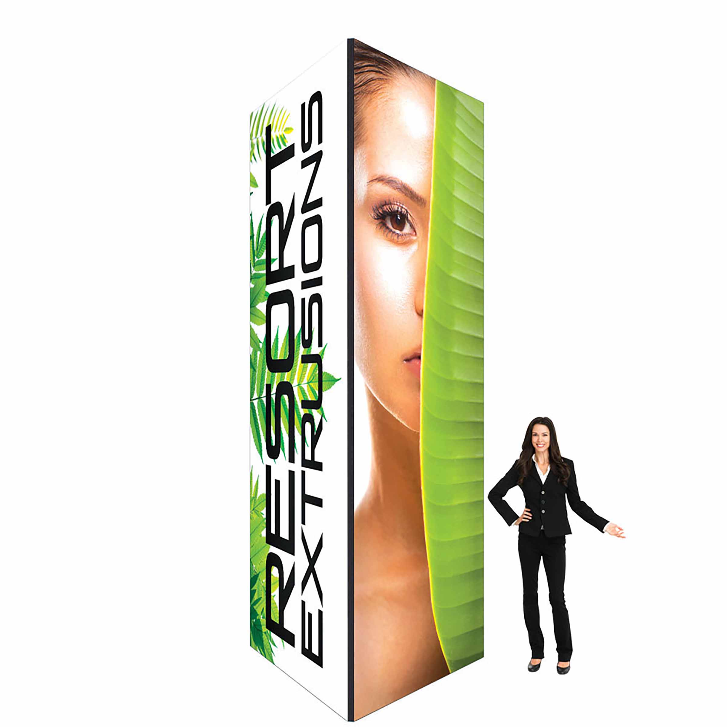 5ft X 14ft SEG (Silicone Edge Graphic) Square Backlit Black Frame Tower Package