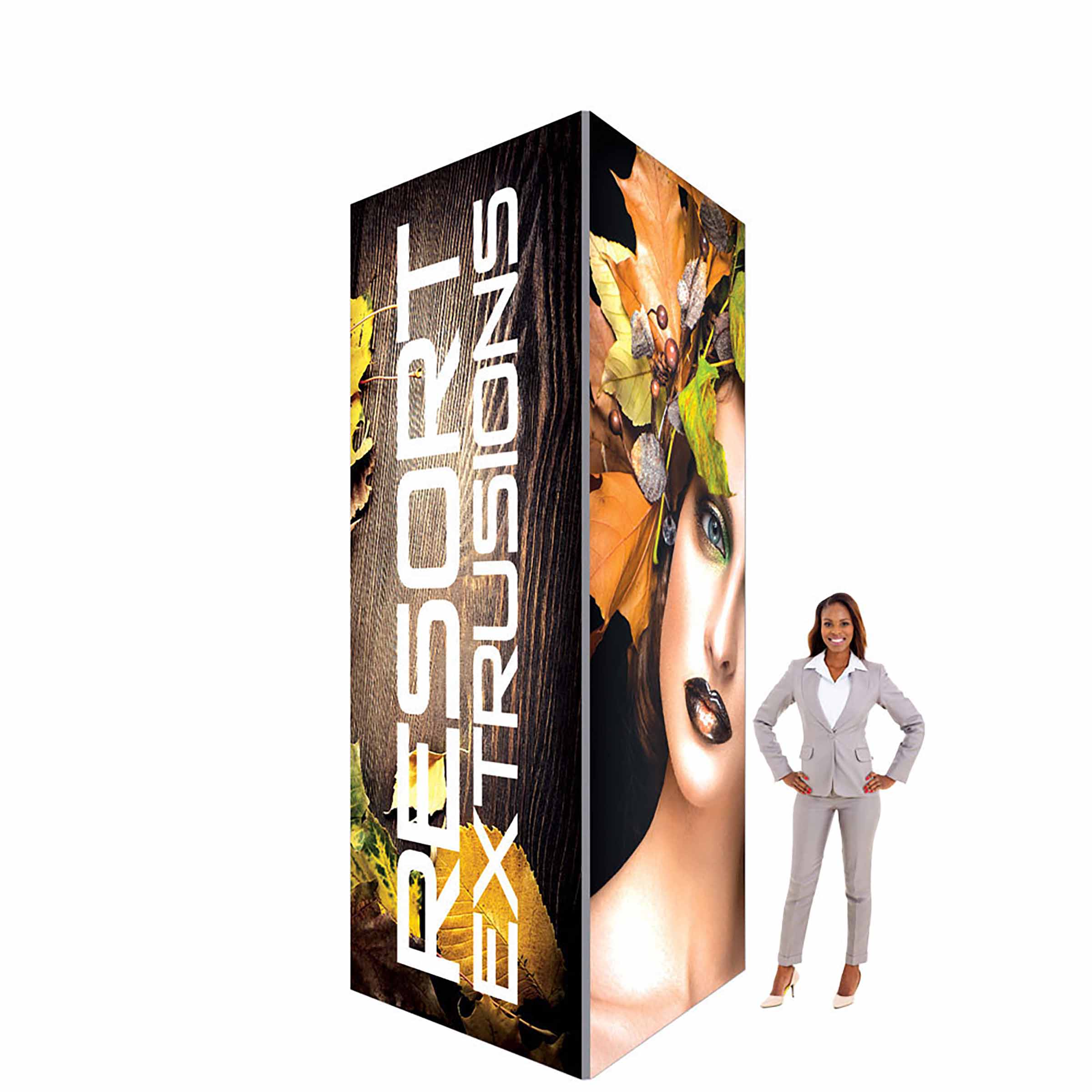 6ft X 12ft SEG (Silicone Edge Graphic) Square Backlit Silver Frame Tower Package