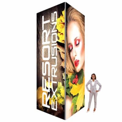 6ft X 16ft SEG (Silicone Edge Graphic) Square Backlit Silver Frame Tower Package