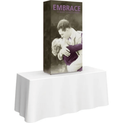 Embrace 2.5ft Tabletop Push-Fit Tension Fabric Display with Endcap Package