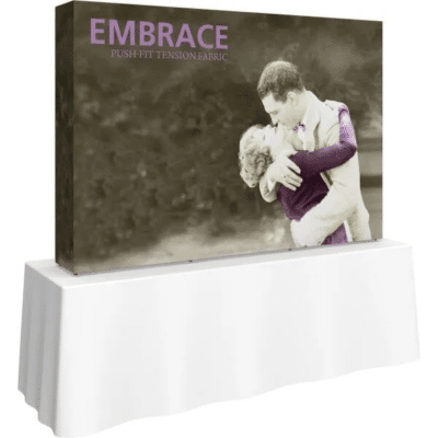 Embrace 7.5ft Tabletop Push-Fit Tension Fabric Display with Endcap Package