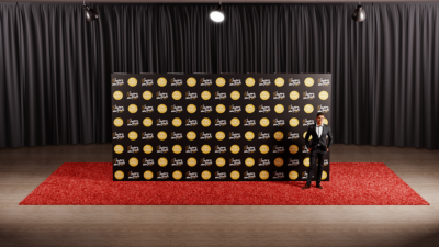 Step and Repeat RPL Fabric Pop Up 20ft wide X 10ft tall - Front